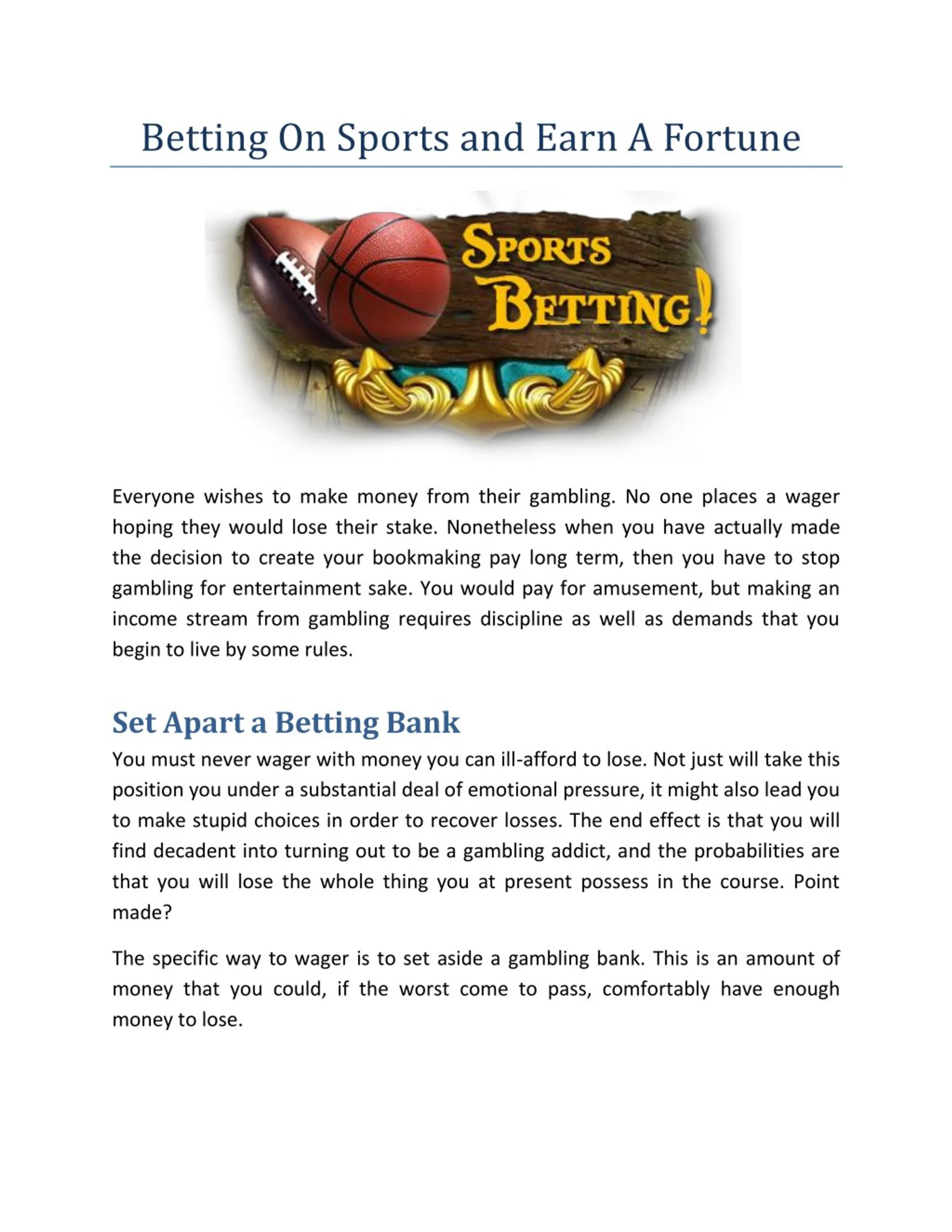 discover the importance of discipline in sports betting to manage risks, make informed decisions, and improve your chances of success.