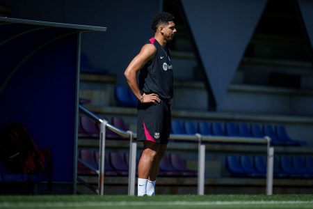 barça's ronald araujo is still recovering and not yet ready to play in matches.